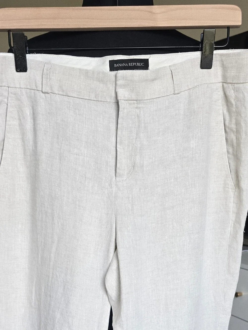 Banana Republic 100% Linen Ankle Pants Size 6P Color Natural Business Casual